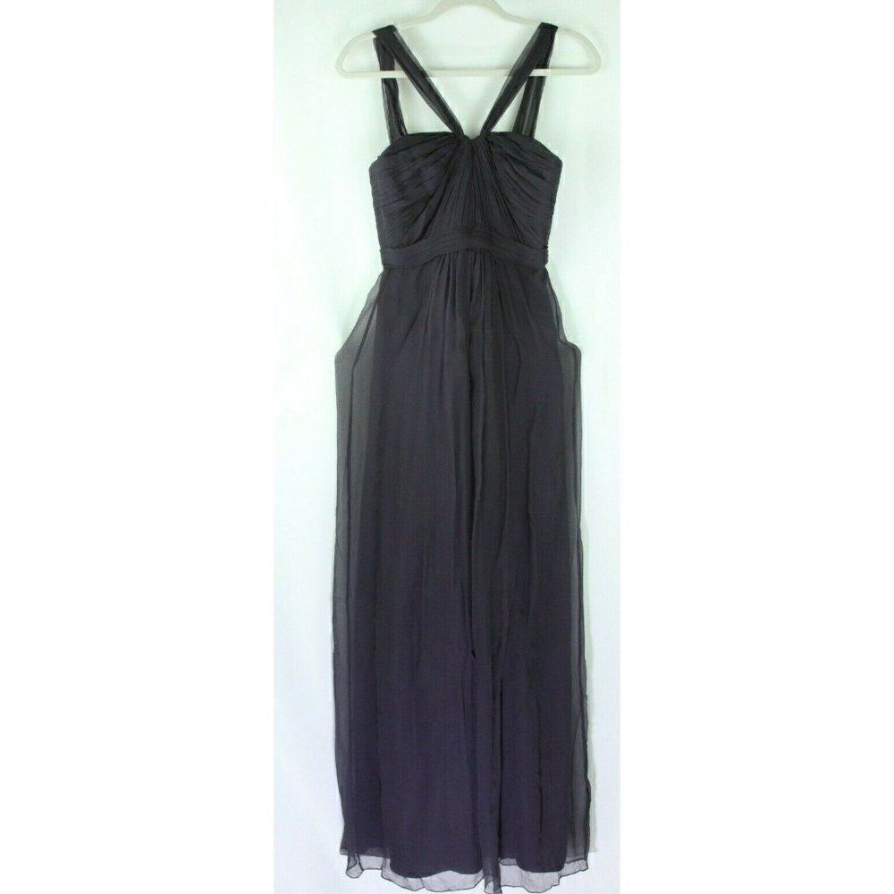 Amsale Charcoal Grey Chiffon Bridesmaid Gown